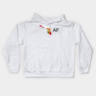 Florida Flag State Outline AF (black) Kids Hoodie